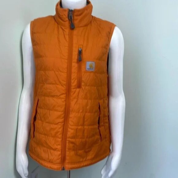 Carhartt Rain Defender Insulated Vest Orange Small - Picture 1 of 8